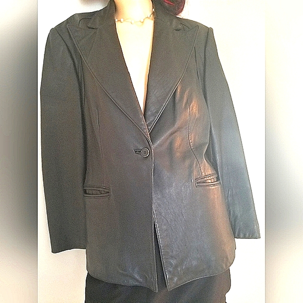 AK leather blazer